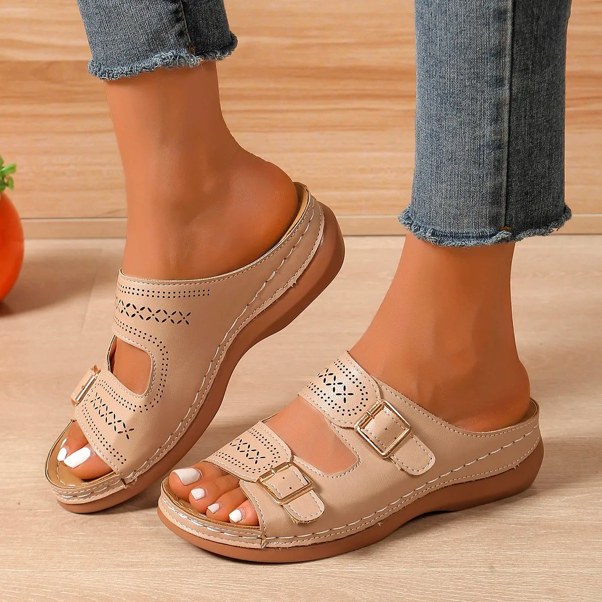 Wedge Slippers – Stylish Open Toe Comfort for Summer Outings
