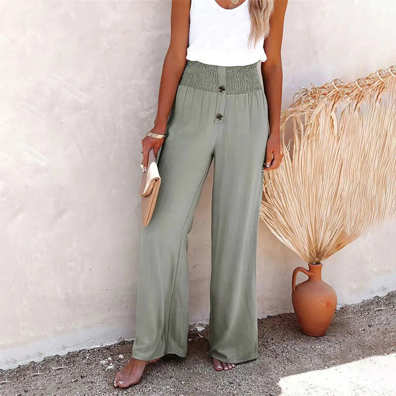 Wide Leg Trousers – Breathable High Waist Casual Pants for Effortless Summer Style