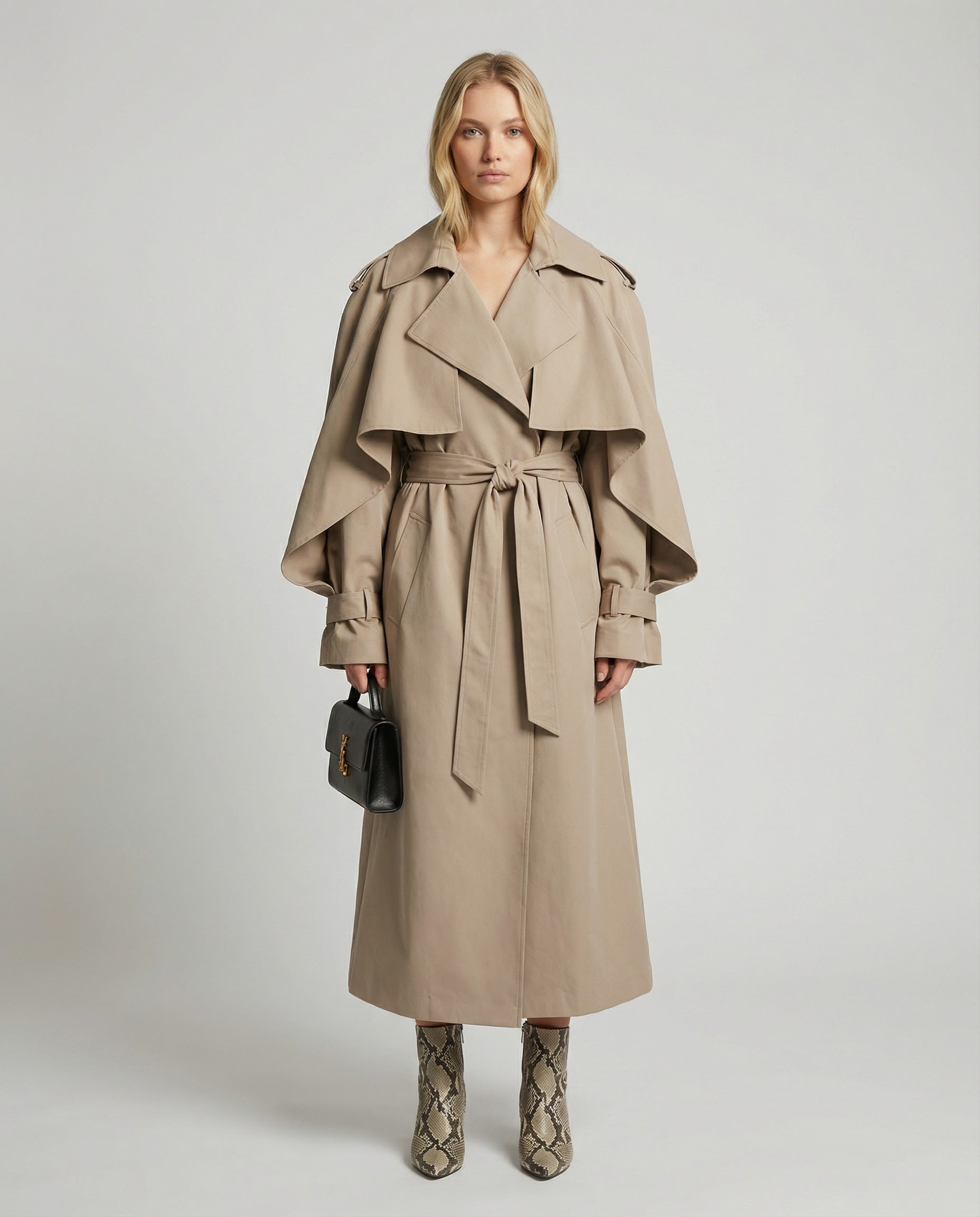Women's Lightweight Cape Trench Coat – Modern Statement Spring Mac