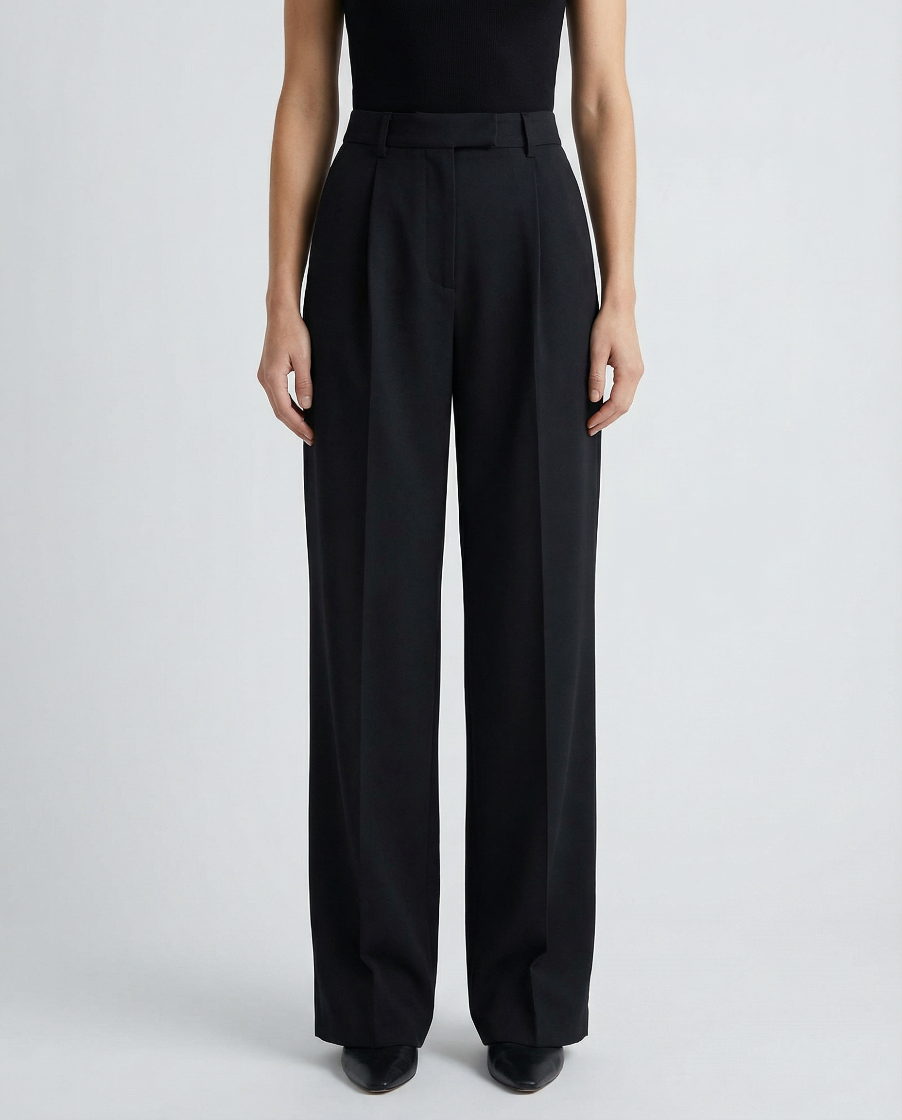 Women's Wide Leg Tailored Trousers – High Waisted Smart Formal Pants