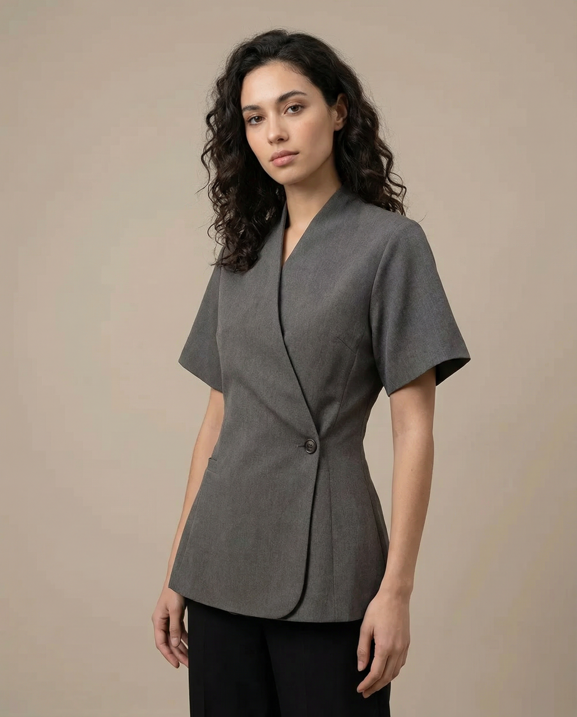 Womens Black Blazer Jacket – V-Neck Design for Elegant Versatility