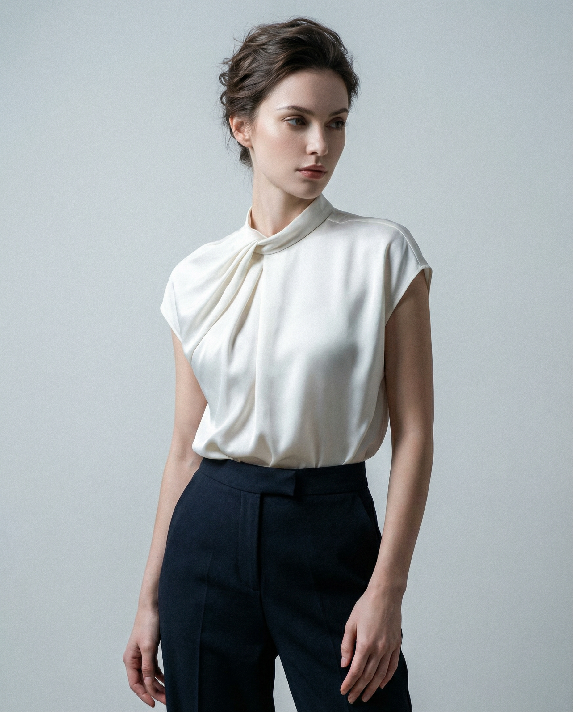 Women's Blouse – Elegant High-Neck Design for Sophisticated Occasions — detail view