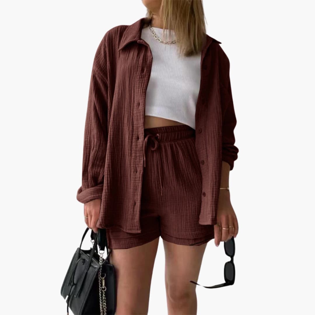 Women's Chic Casual Summer Two-Piece Lounge Set — alternative angle