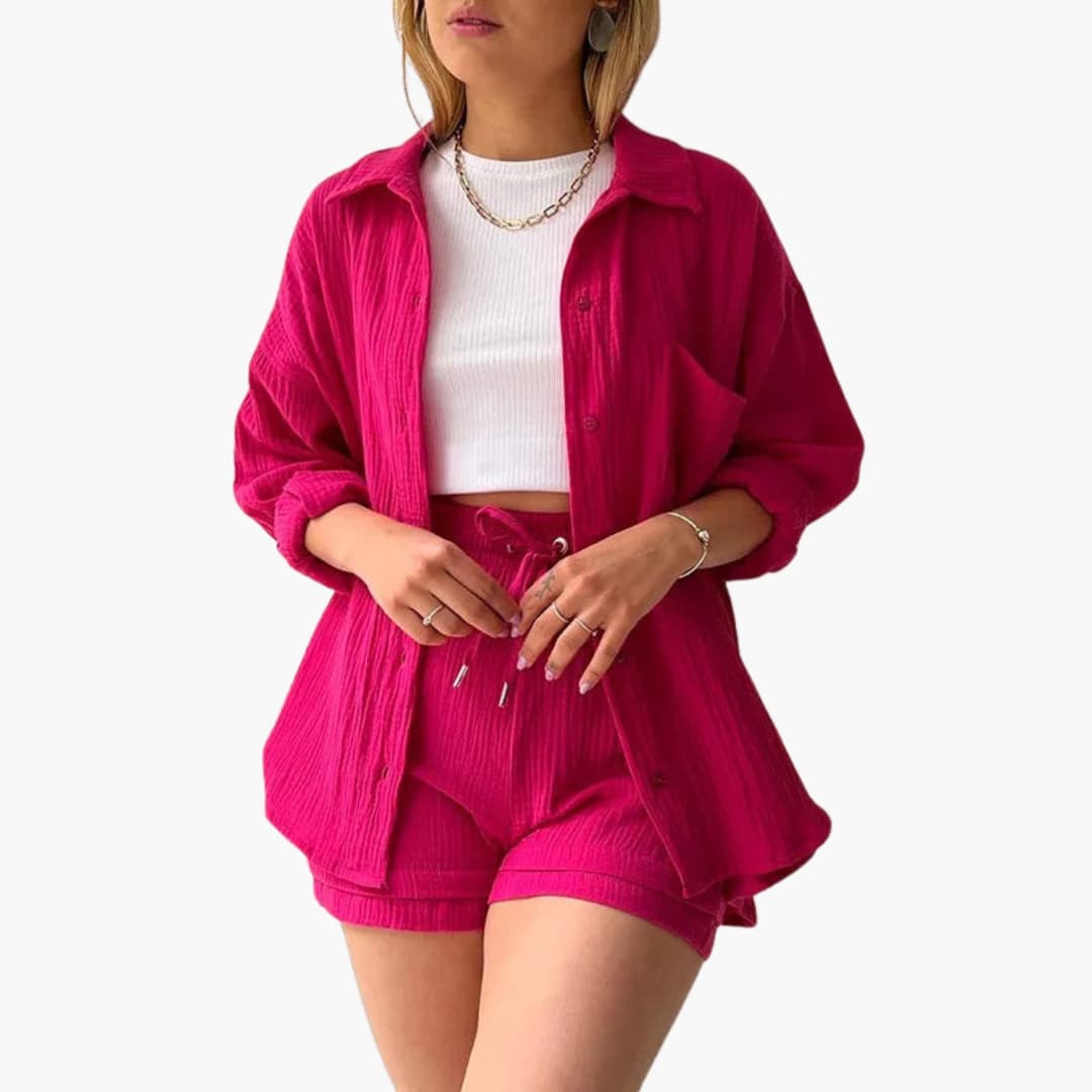 Women's Chic Casual Summer Two-Piece Lounge Set — close-up