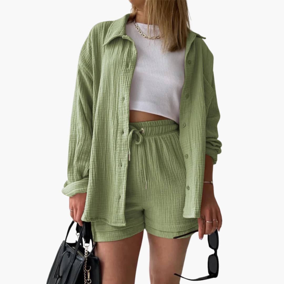 Women's Chic Casual Summer Two-Piece Lounge Set — fit overview