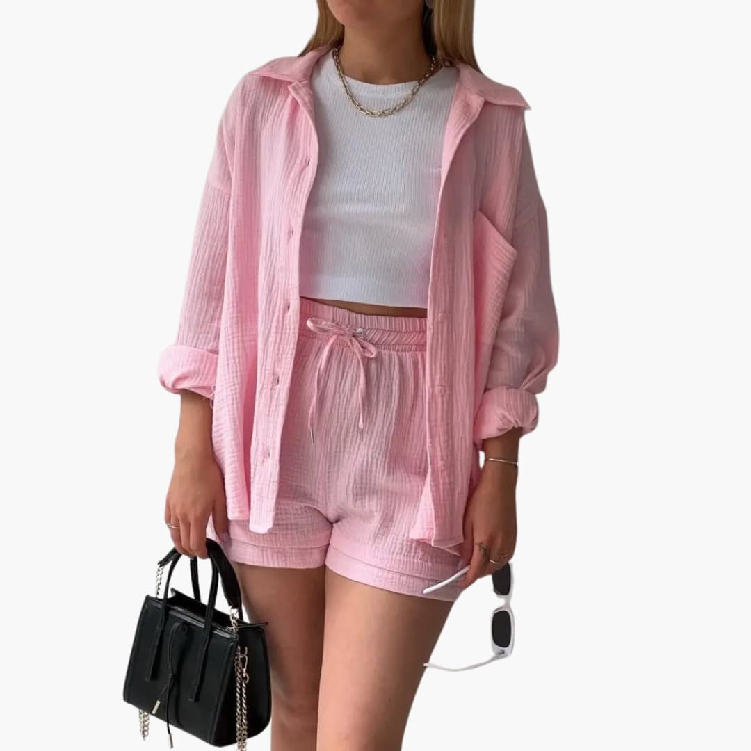 Women's Chic Casual Summer Two-Piece Lounge Set — side detail