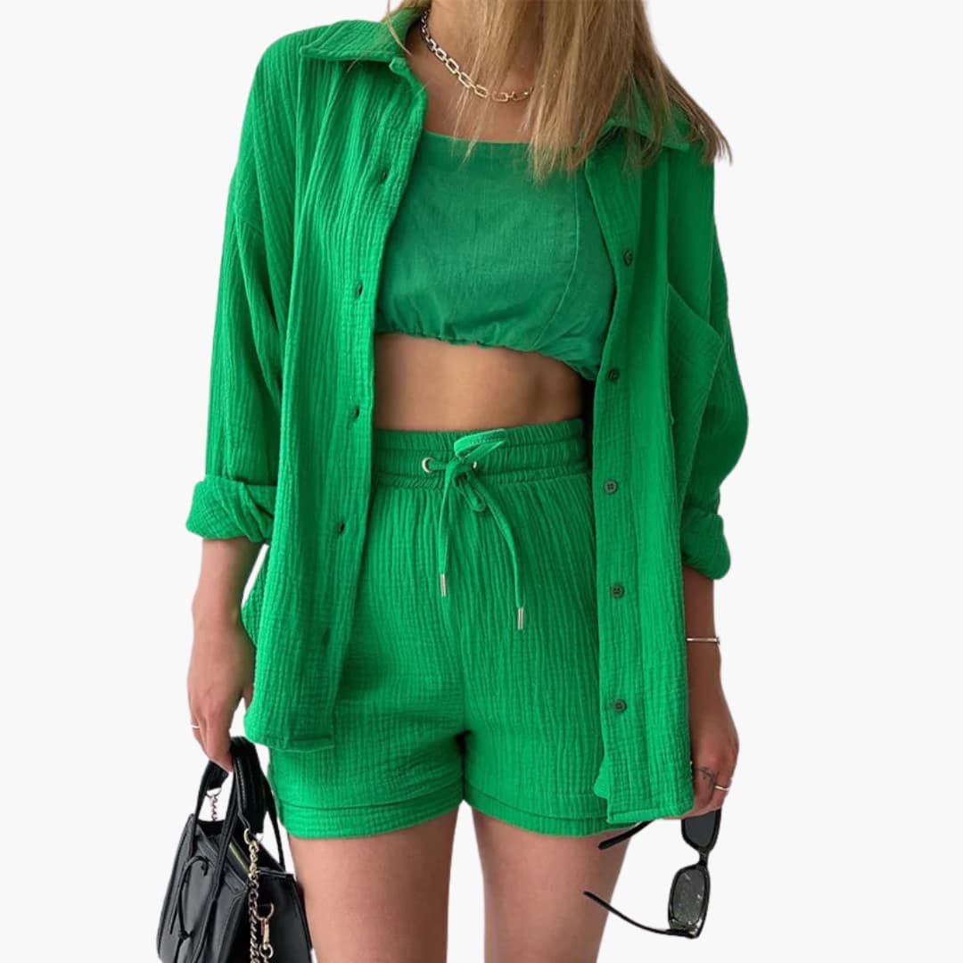 Women's Chic Casual Summer Two-Piece Lounge Set — styling detail