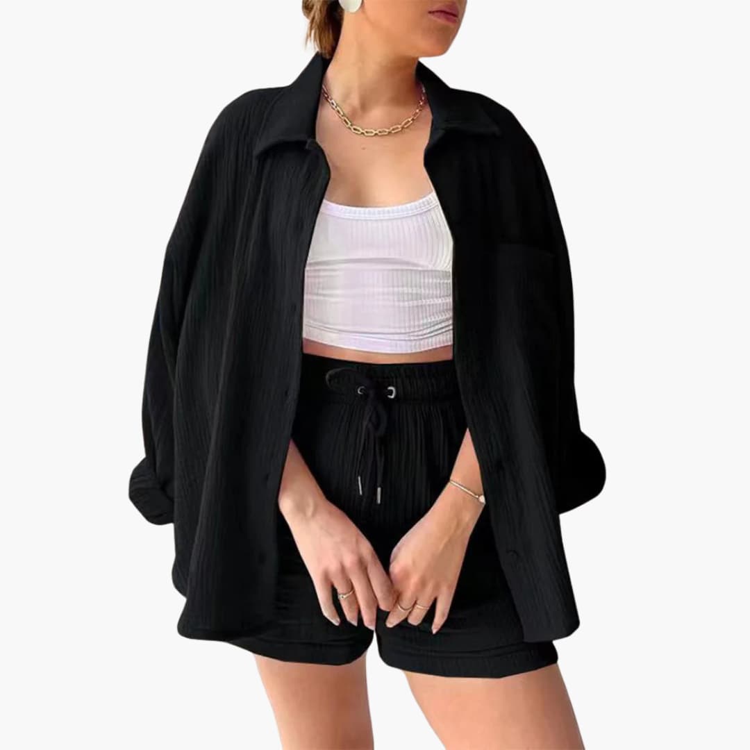 Women's Chic Casual Summer Two-Piece Lounge Set — styling shot