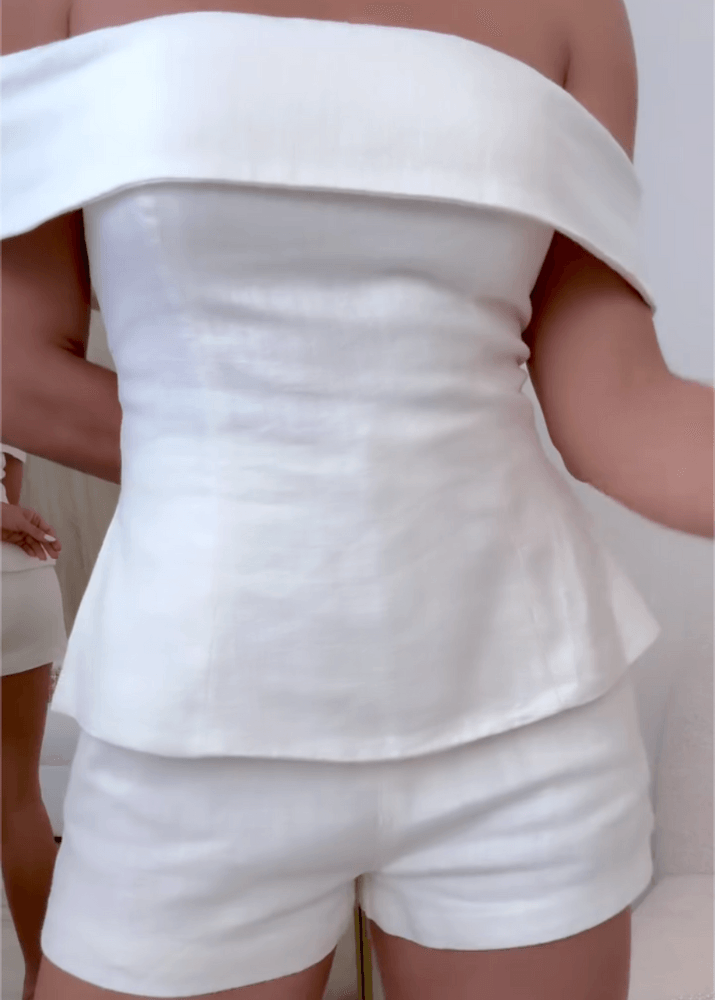 Women's Elegant Tailored Two-Piece Suit Set — back view