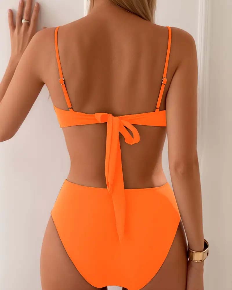 Women's Flattering Two-Piece Bikini Set with Supportive Top — styling detail