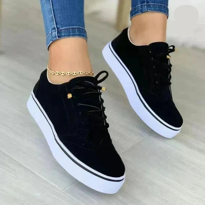 Women's Lace-Up Brogue Platform Sneakers in 5 Colours