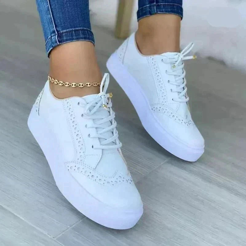 Women's Lace-Up Brogue Platform Sneakers in 5 Colours