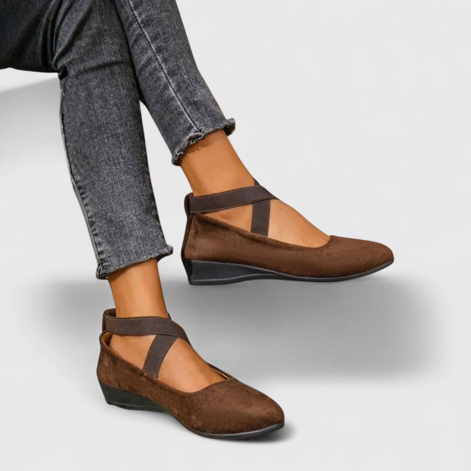 Women's Orthopedic Slip-On Wedge Shoes with Ankle Strap
