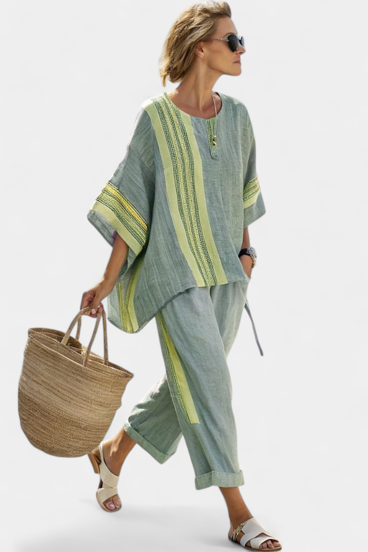 Women's Oversized Top and Tapered Pants Two-Piece Set — back view