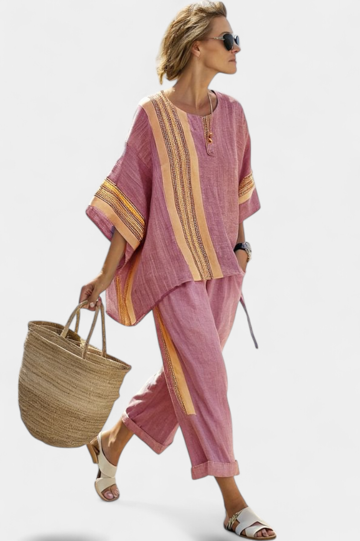 Women's Oversized Top and Tapered Pants Two-Piece Set — detail view