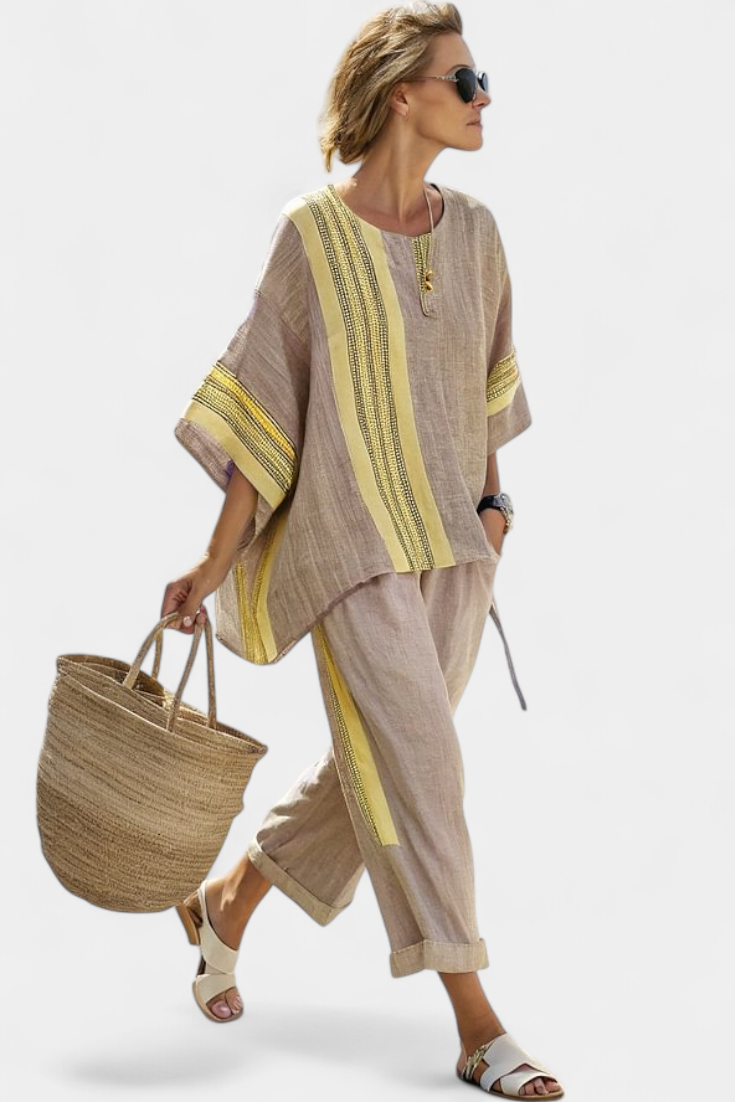 Women's Oversized Top and Tapered Pants Two-Piece Set — side view