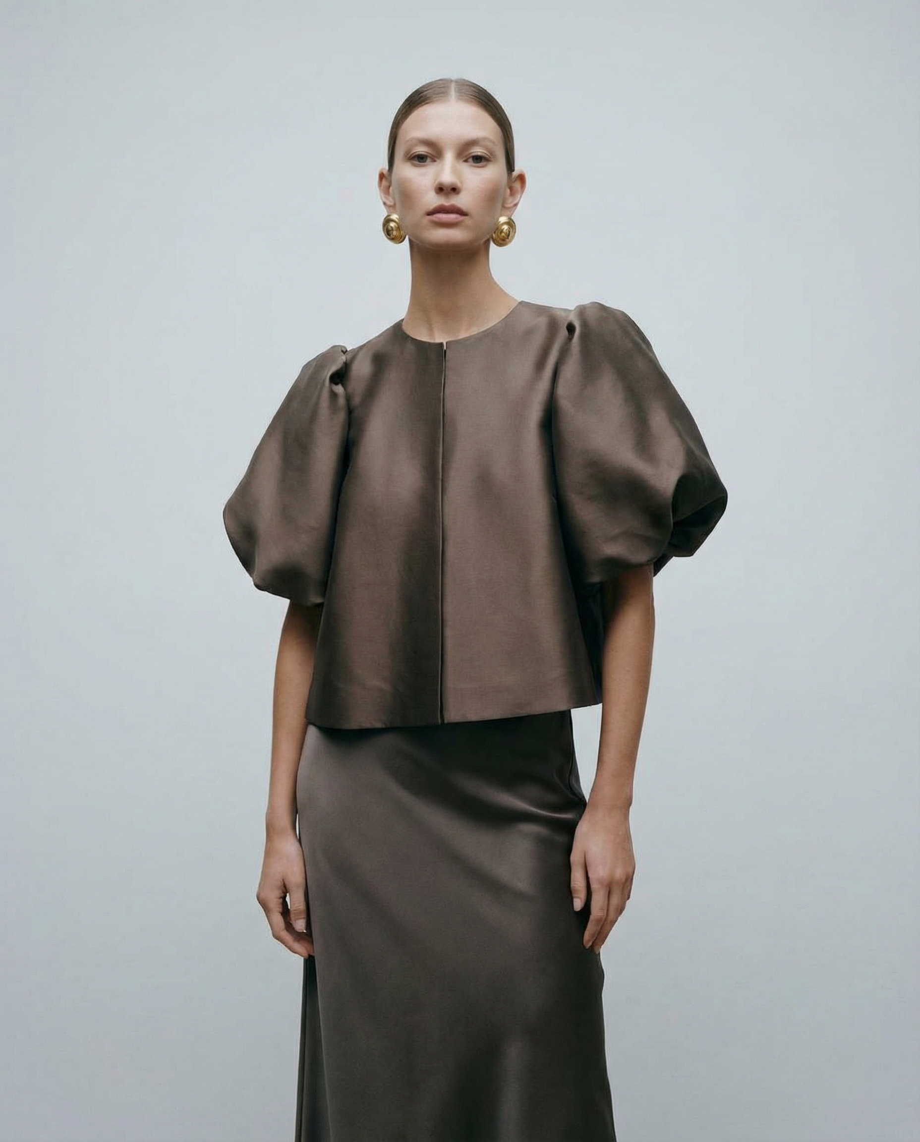 Women's Puff Sleeve Blouse – Chic Structured Design for Effortless Elegance — detail view