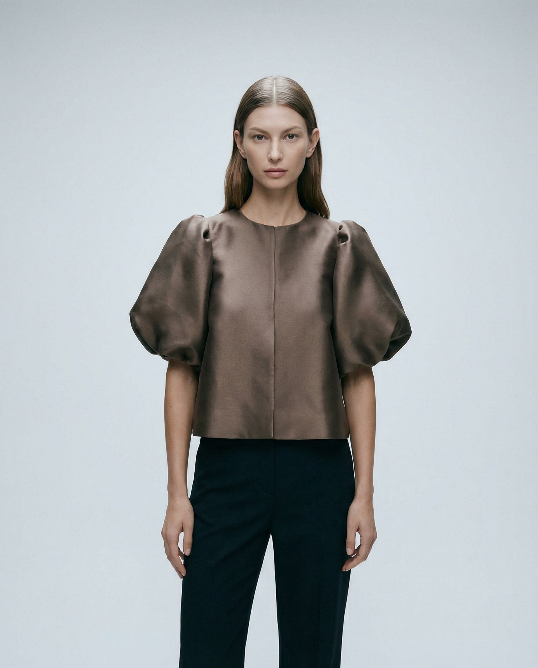 Women's Puff Sleeve Blouse – Chic Structured Design for Effortless Elegance — side view