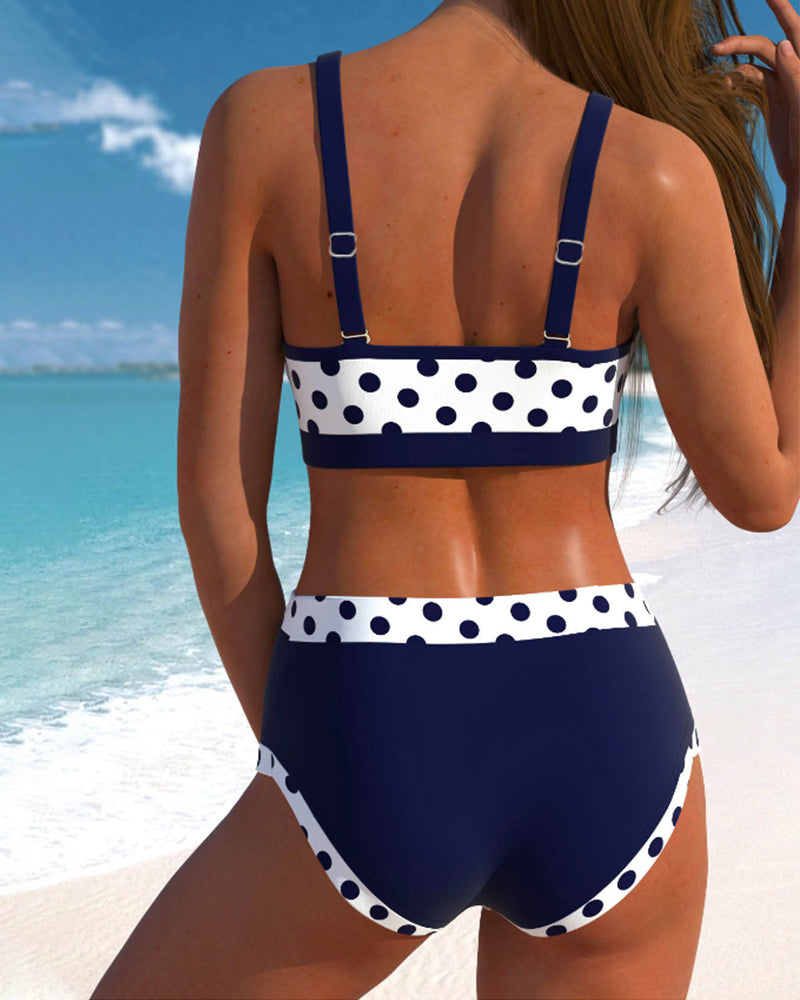 Women's Retro High-Waist Bikini Set with Vintage Inspired Silhouette
