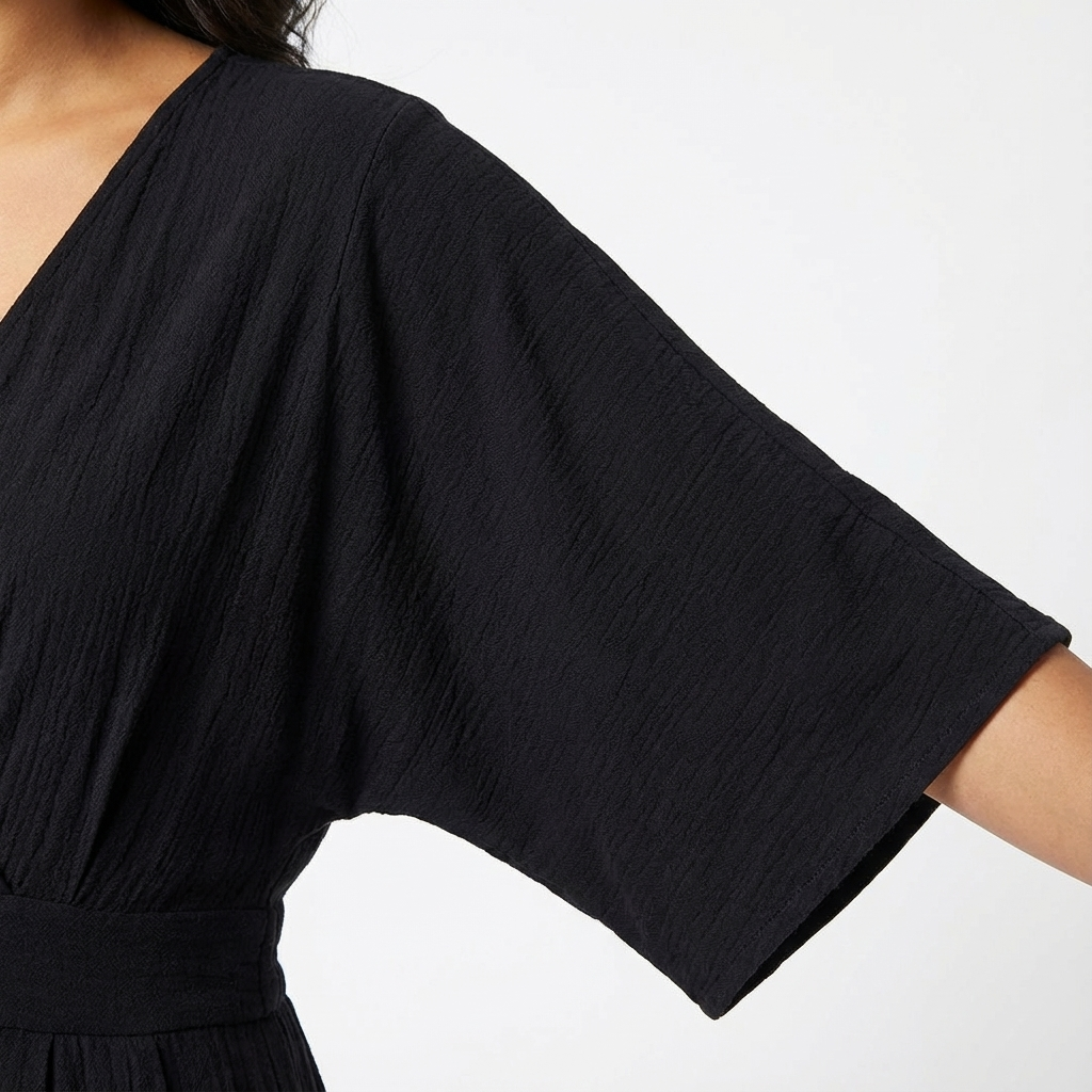Women's V Neck Half Sleeve Wide Leg Elegant Jumpsuit — styling detail