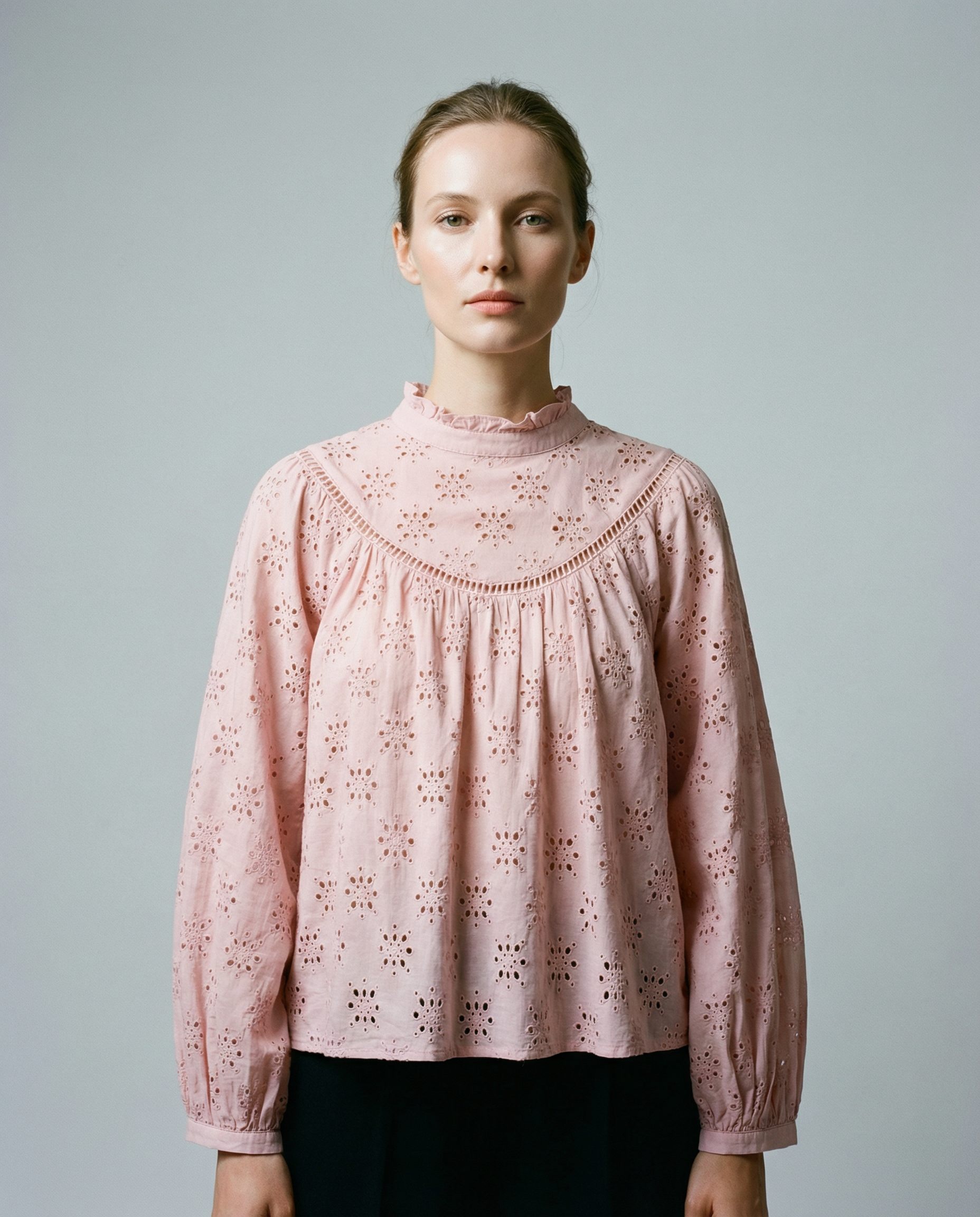 Women's White Blouse – Elegant Puff Sleeve Design for Versatile Spring Outfits — side view